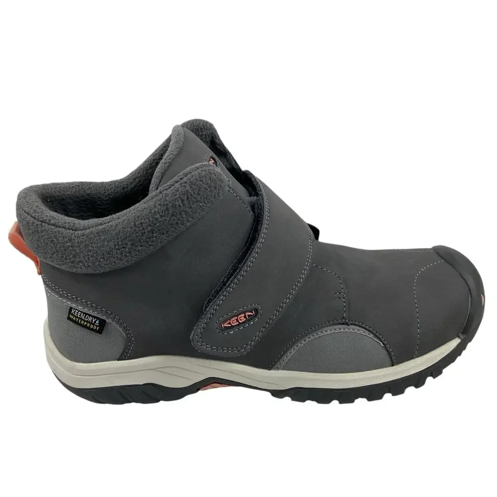 Keen Waterproof Leather Snow Boots Gray 100g Insulation Kids Size 5Y